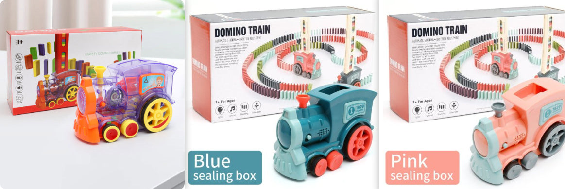 Electric Domino Train Toy Set | Automatic Building Blocks & Puzzle Train for Kids – Educational STEM Fun