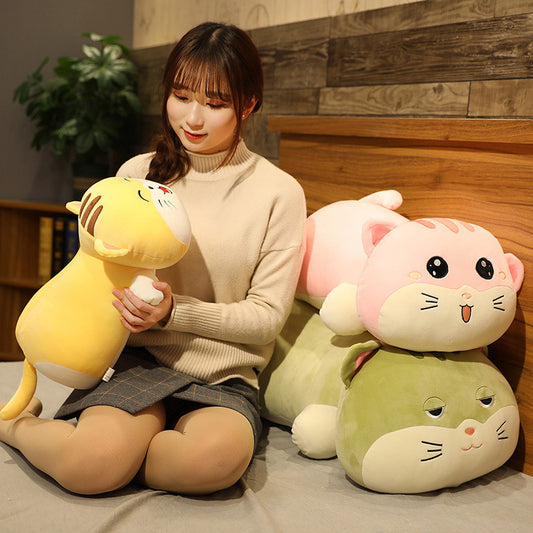 Chubby Cat Plush Pillow | Ultra-Soft Stuffed Cat Toy & Cuddly Cushion Gift