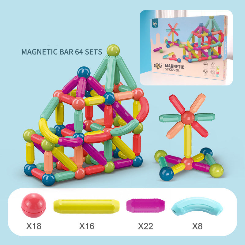 Magnetic Stick Building Blocks Set for Kids | Creative STEM Magnetic Toy Bricks – Educational Construction Playset