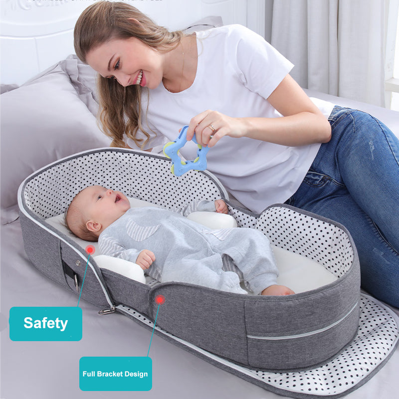 Portable Folding Baby Crib & Travel Bed | Removable Infant Sleeper Bed – Easy Setup, Safe & Comfortable