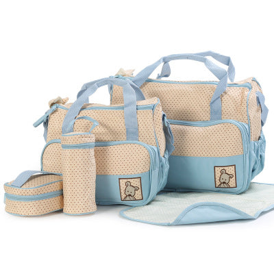 Baby Diaper Bag Set for Moms | Large Maternity Nappy Bag with Bottle Holders & Stroller Straps