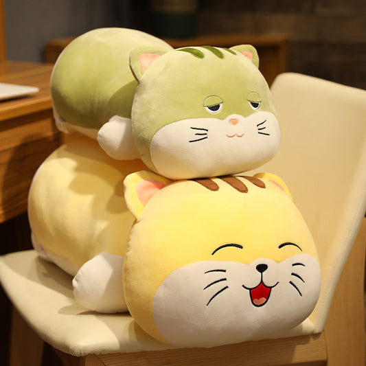 Chubby Cat Plush Pillow | Ultra-Soft Stuffed Cat Toy & Cuddly Cushion Gift