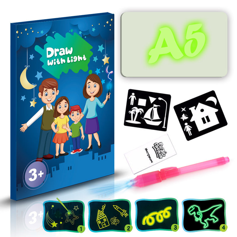3D Magic Light Educational Drawing Pad | Kids Light-Up Sketchboard with 8 Light Effects