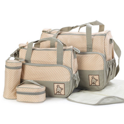 Baby Diaper Bag Set for Moms | Large Maternity Nappy Bag with Bottle Holders & Stroller Straps