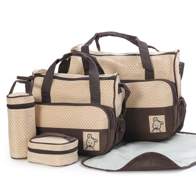 Baby Diaper Bag Set for Moms | Large Maternity Nappy Bag with Bottle Holders & Stroller Straps