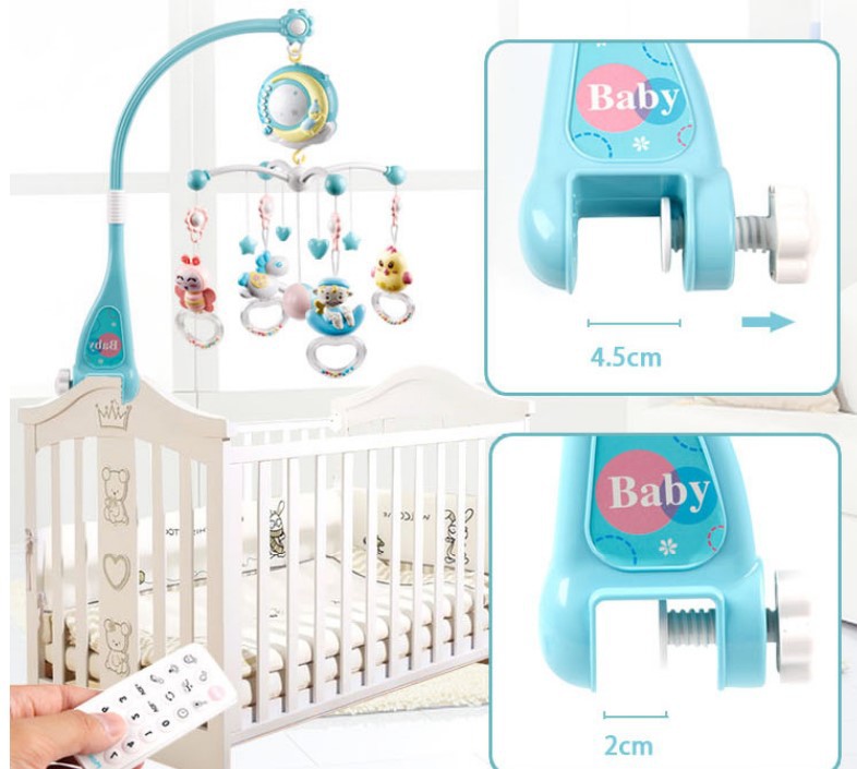 Musical Baby Crib Mobile with Rotating Toys & Projection | Soothing Rotating Rattles for Newborns & Infants