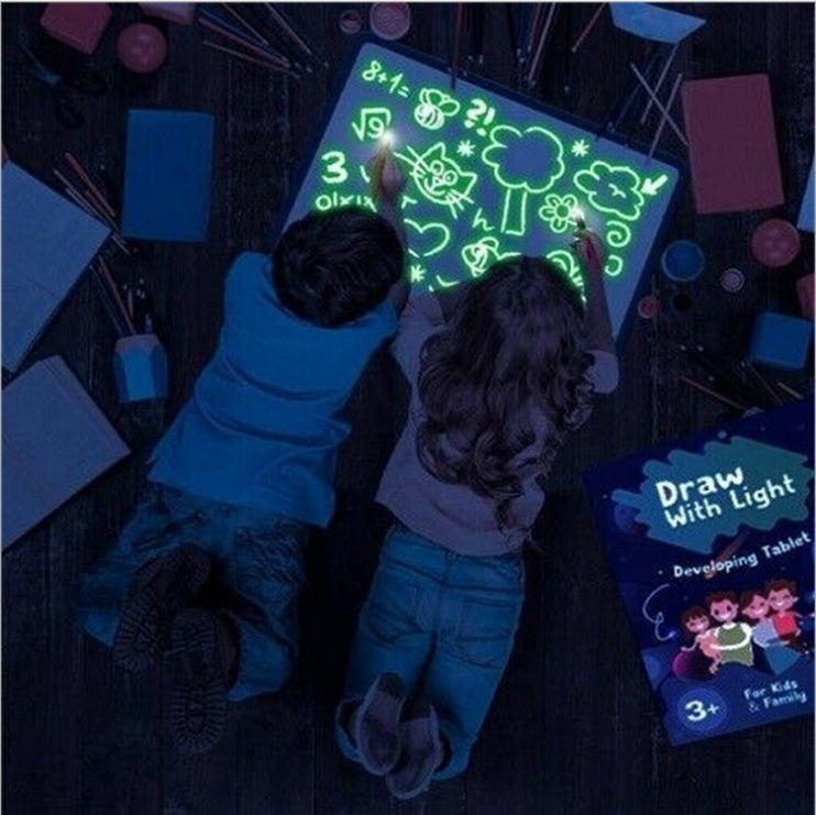3D Magic Light Educational Drawing Pad | Kids Light-Up Sketchboard with 8 Light Effects