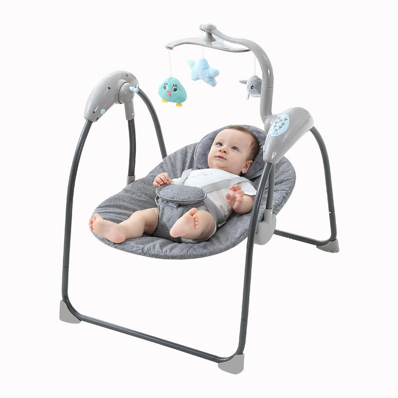 Electric Baby Swing Chair with LED Touch Screen & Bluetooth Remote | Smart Soothing Rocker for Newborns & Infants