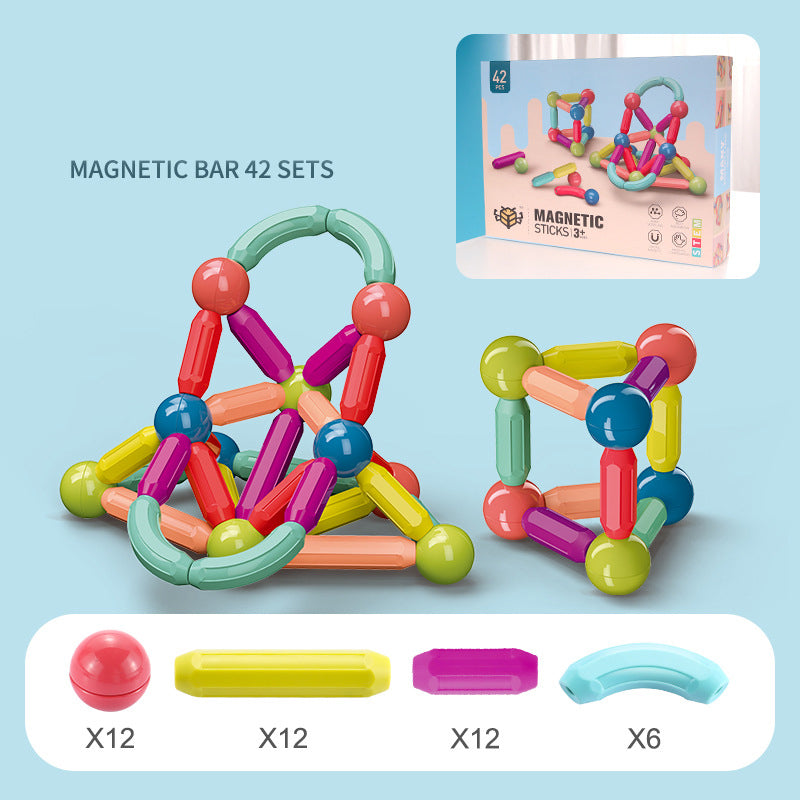 Magnetic Stick Building Blocks Set for Kids | Creative STEM Magnetic Toy Bricks – Educational Construction Playset