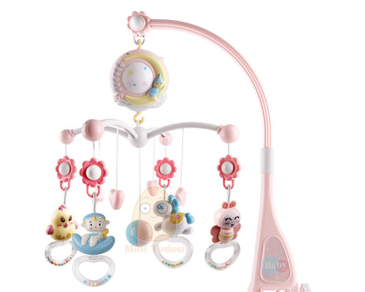 Musical Baby Crib Mobile with Rotating Toys & Projection | Soothing Rotating Rattles for Newborns & Infants
