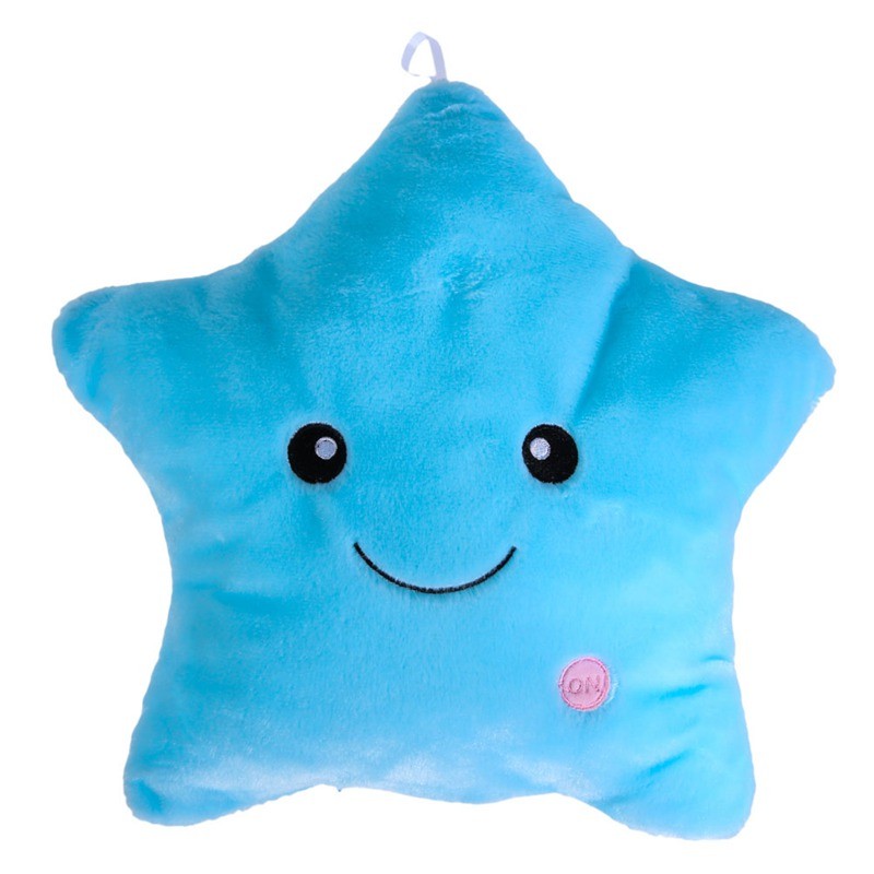 34 cm Luminous Star Plush Pillow | LED Glow Star Cushion – Soft Night Light Cushion for Kids & Girls