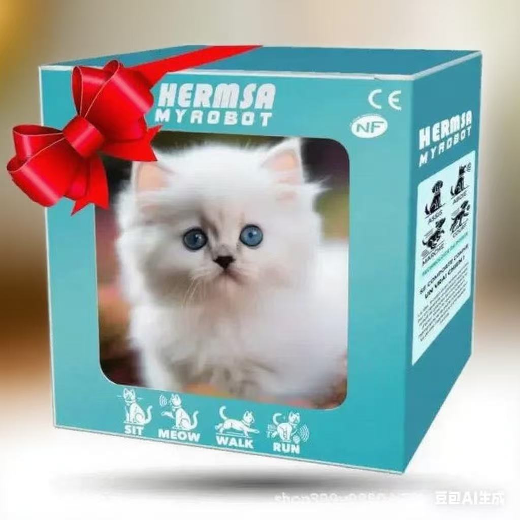 Detailed texture of soft stuffed robotic pet cat fur
