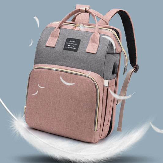 Large Capacity Mummy Baby Crib Backpack | Insulated Diaper Bag with Milk Bottle Holders & Travel Organizer 1