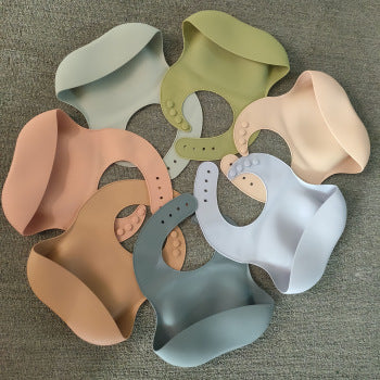 Waterproof Silicone Baby Bib with Food Catcher | Soft Adjustable Baby Feeding Bib for Infants & Toddlers