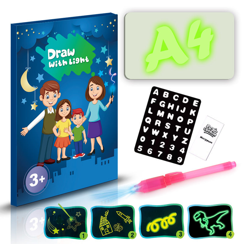 3D Magic Light Educational Drawing Pad | Kids Light-Up Sketchboard with 8 Light Effects