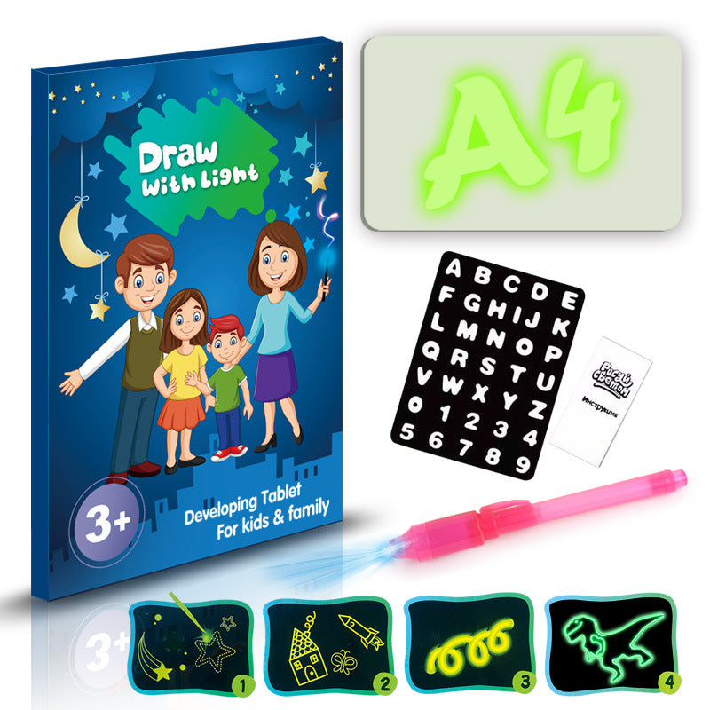 3D Magic Light Educational Drawing Pad | Kids Light-Up Sketchboard with 8 Light Effects