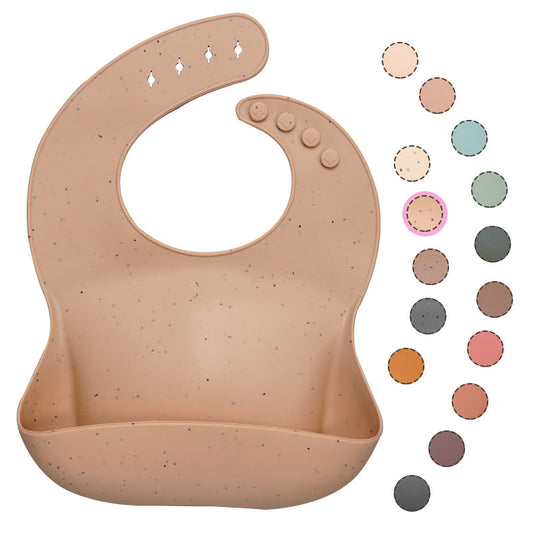 Waterproof Silicone Baby Bib with Food Catcher | Soft Adjustable Baby Feeding Bib for Infants & Toddlers 1
