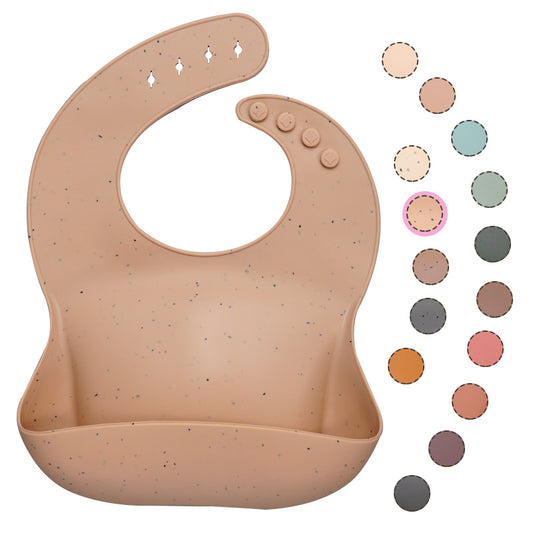 Waterproof Silicone Baby Bib with Food Catcher | Soft Adjustable Baby Feeding Bib for Infants & Toddlers