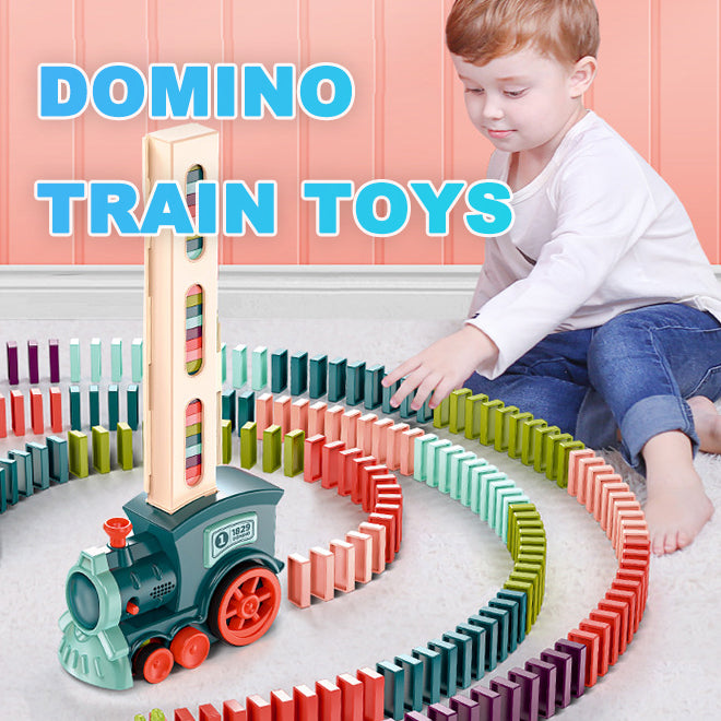 Electric Domino Train Toy Set | Automatic Building Blocks & Puzzle Train for Kids – Educational STEM Fun