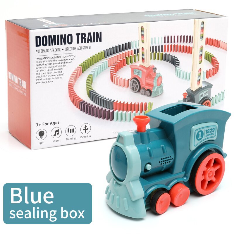Electric Domino Train Toy Set | Automatic Building Blocks & Puzzle Train for Kids – Educational STEM Fun