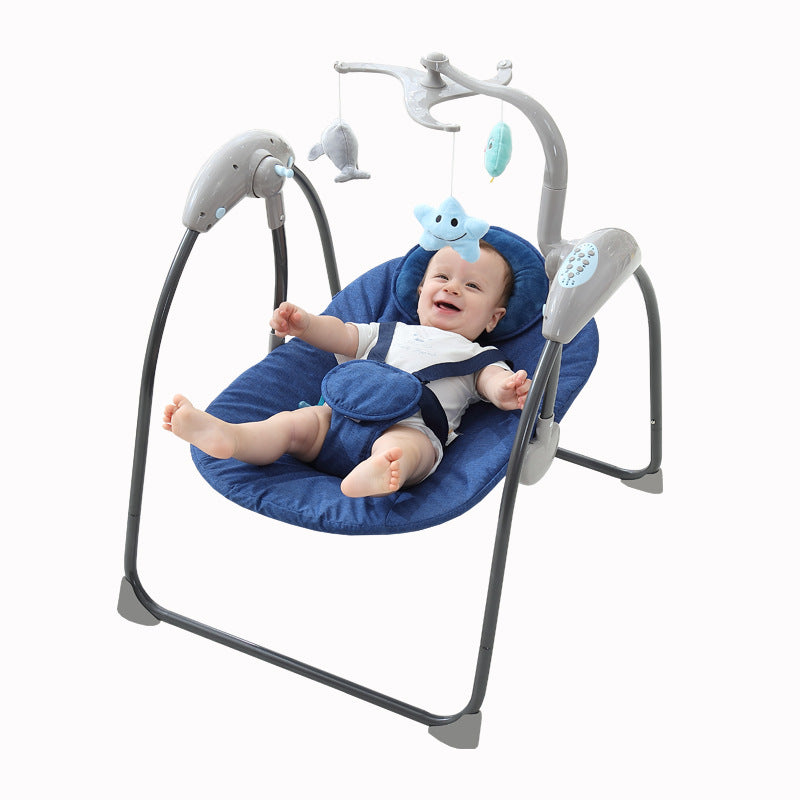 Electric Baby Swing Chair with LED Touch Screen & Bluetooth Remote | Smart Soothing Rocker for Newborns & Infants